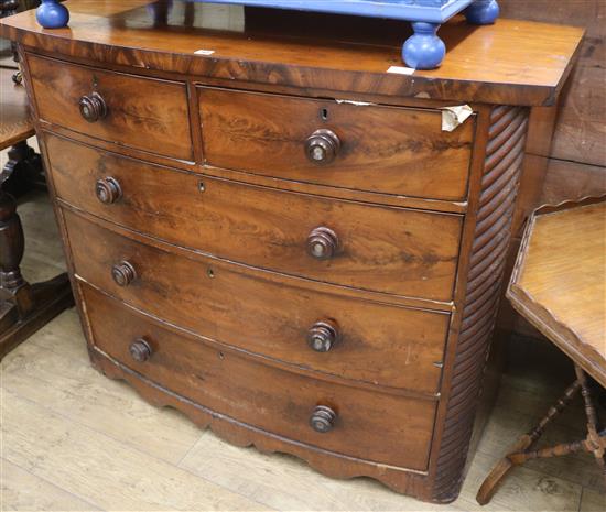 A Victorian mahogany bowfront chest W.122.5cm